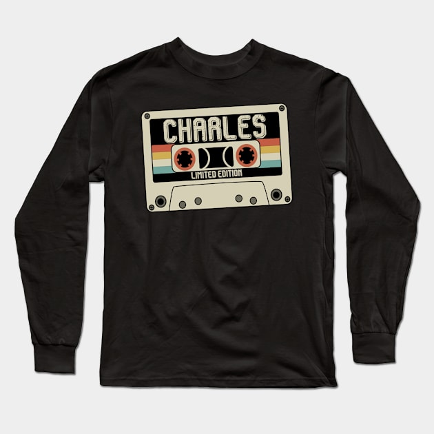 Charles - Limited Edition - Vintage Style Long Sleeve T-Shirt by Debbie Art